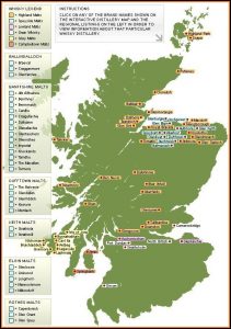 Whisky Distillery Scotland Map