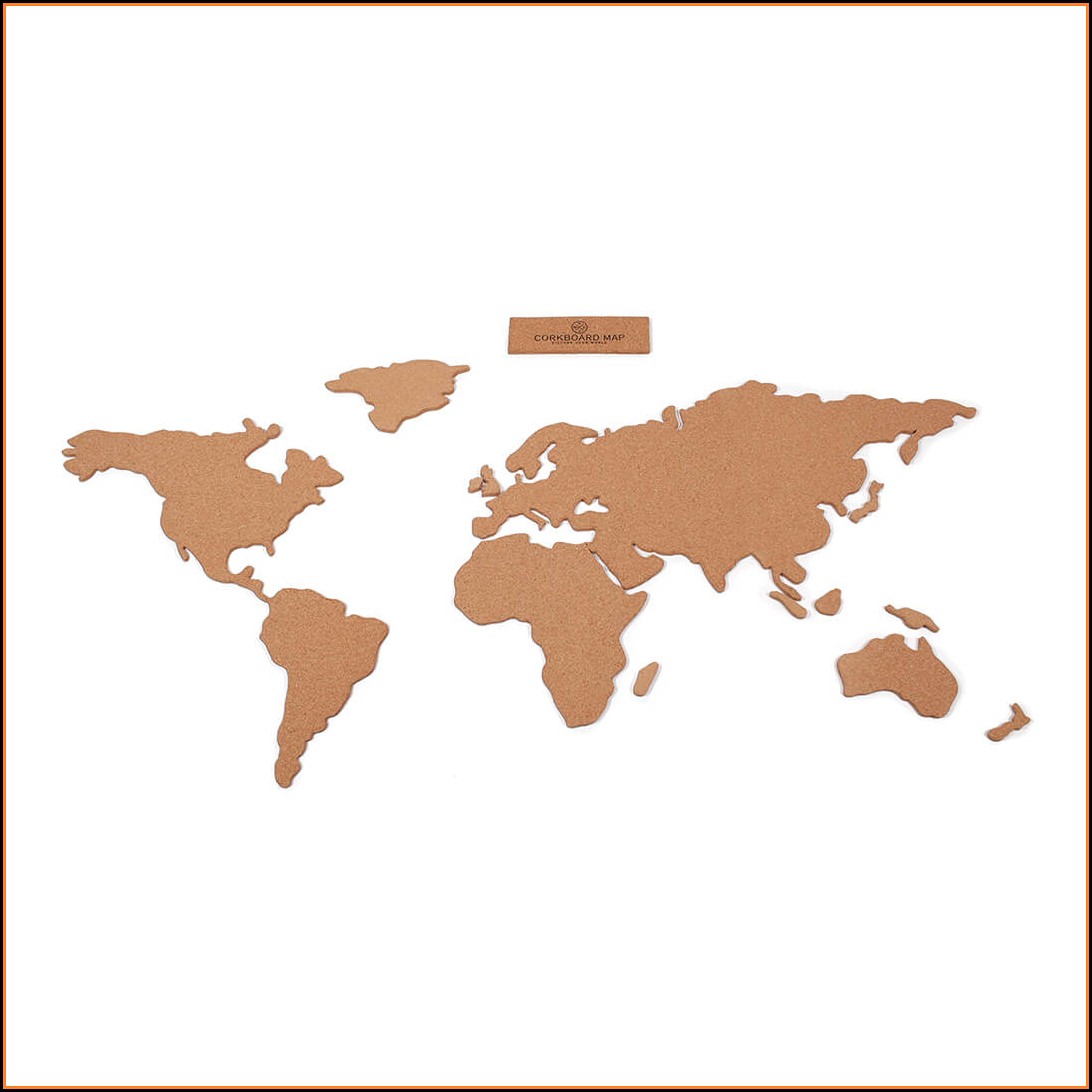World Map Corkboard