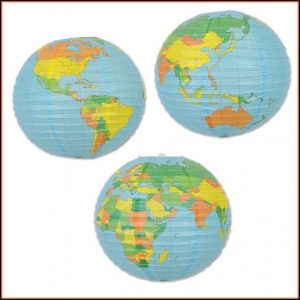 World Map Paper Lanterns
