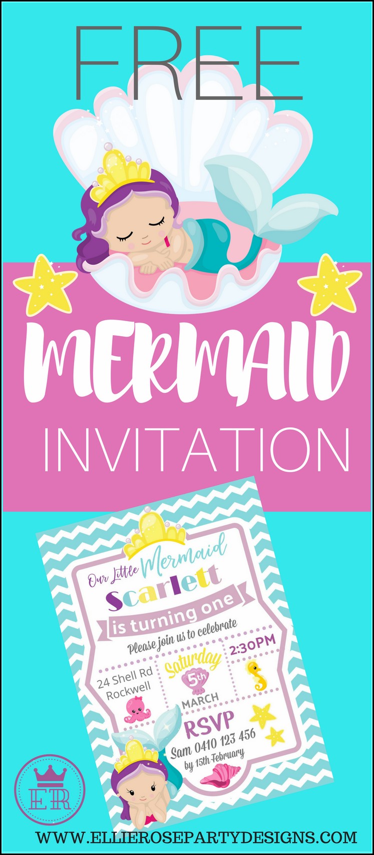Free Mermaid Party Invitation Templates