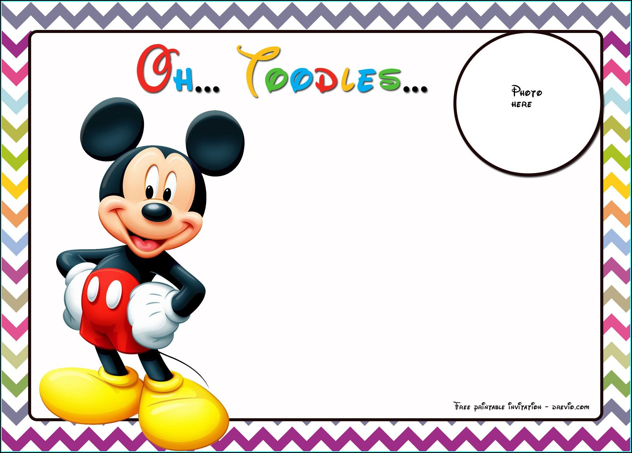 Free Mickey Mouse Birthday Invitation Template