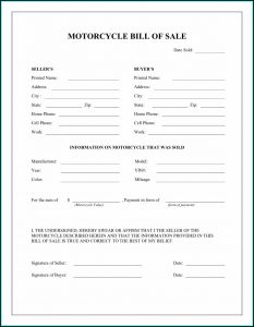 Free Motorcycle Bill Of Sale Template Word