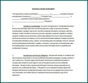 Free Nda Agreement Template Word