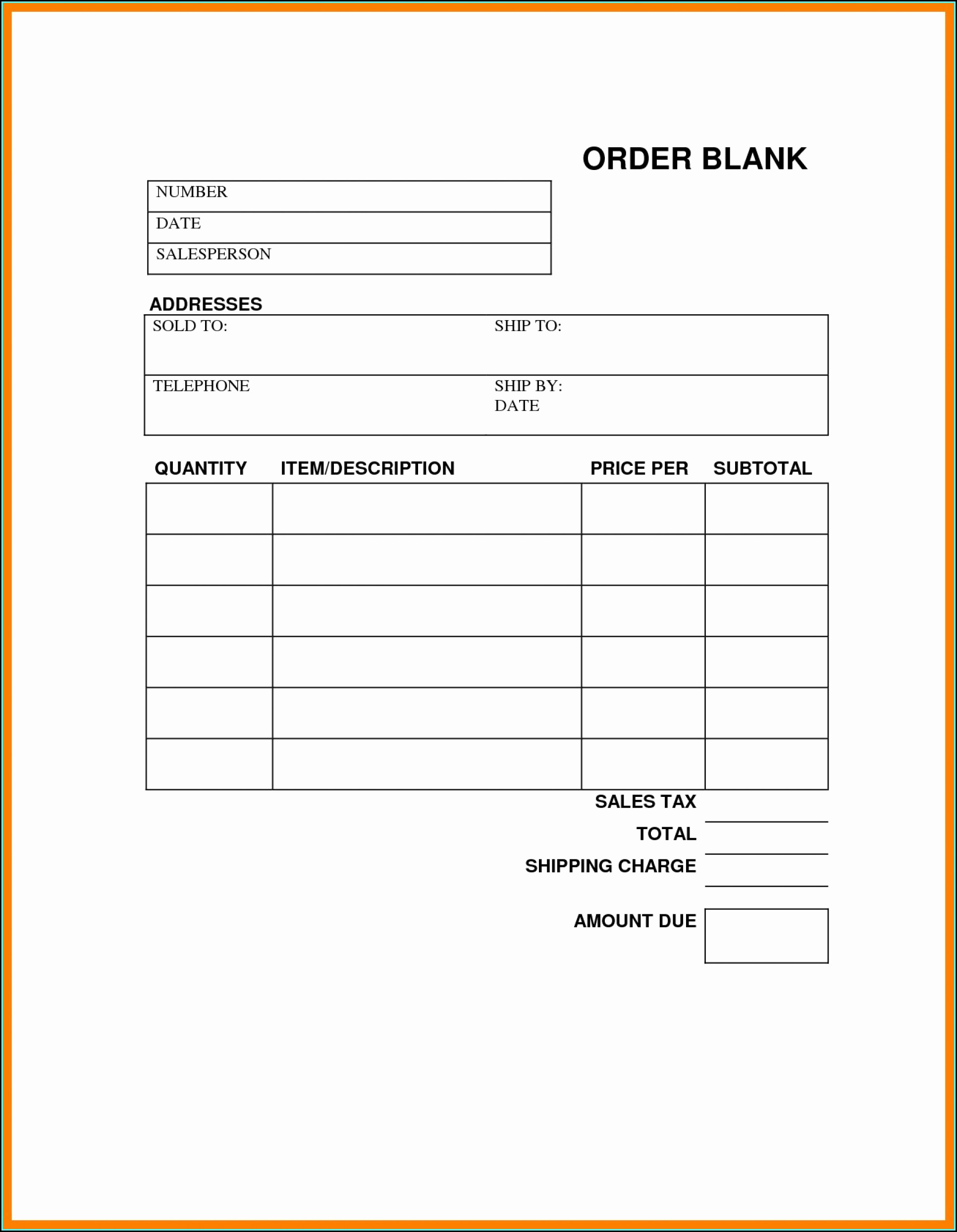 Free Printable Automotive Work Order Template