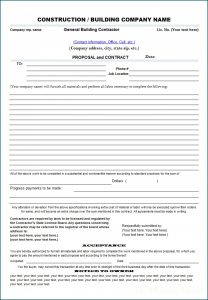 Free Printable Construction Contract Template