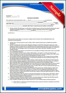 Free Printable Contract For Deed Template