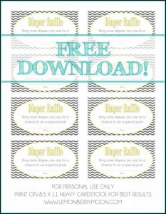 Free Printable Diaper Raffle Ticket Template Download