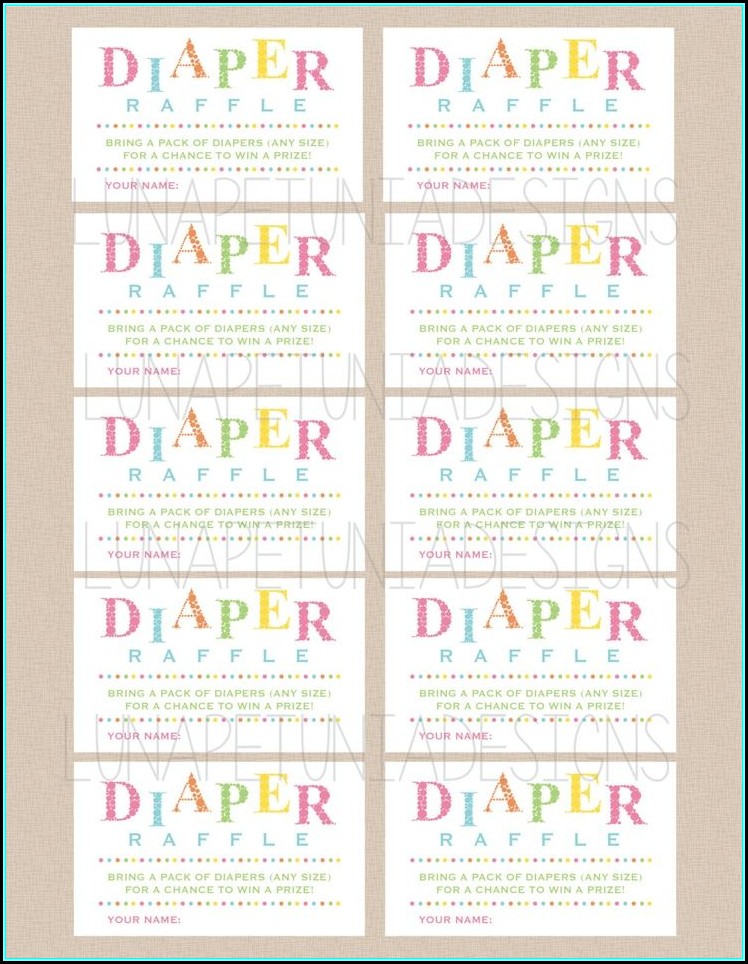 Free Printable Diaper Raffle Ticket Template