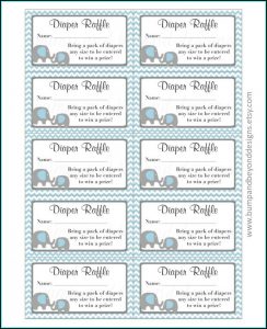 Free Printable Elephant Diaper Raffle Ticket Template