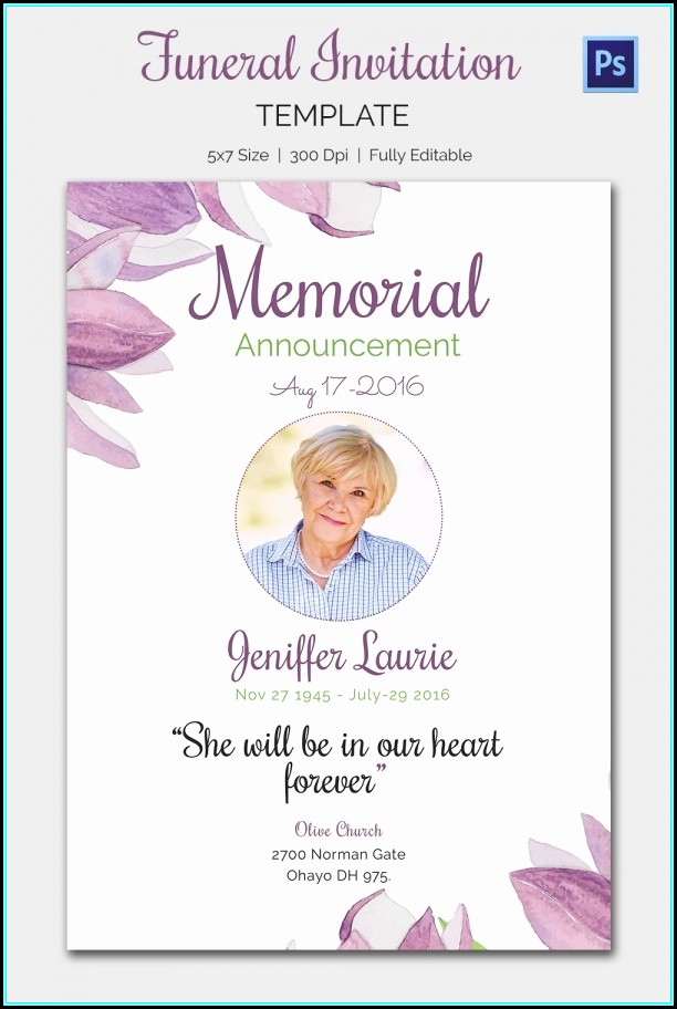 Free Printable Funeral Announcement Template