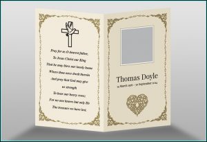 Free Printable Funeral Prayer Card Template
