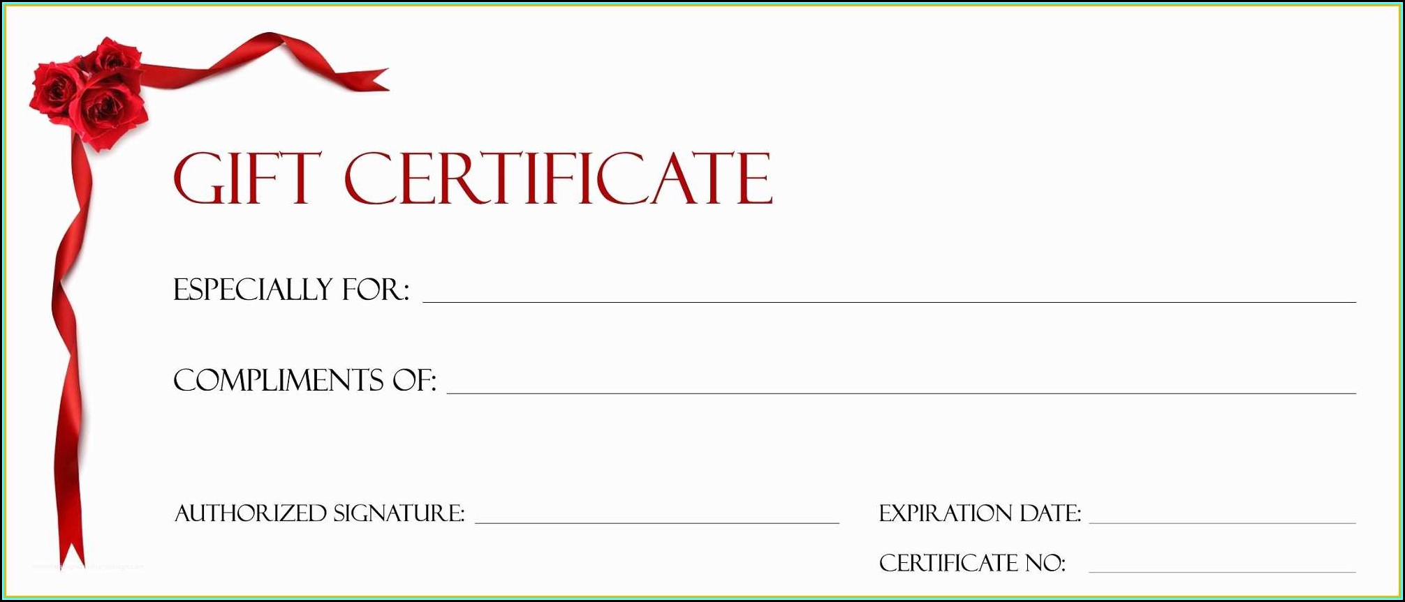 Blank Gift Certificate Templates