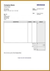 Free Printable Invoice Template Ireland