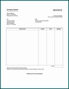 Free Printable Invoice Template Microsoft Word