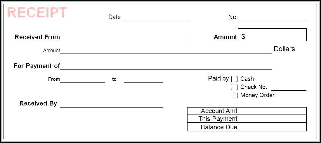 Free Printable Receipt Template Word