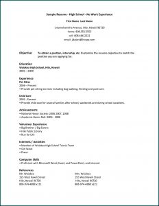 Free Resume Templates No Job Experience