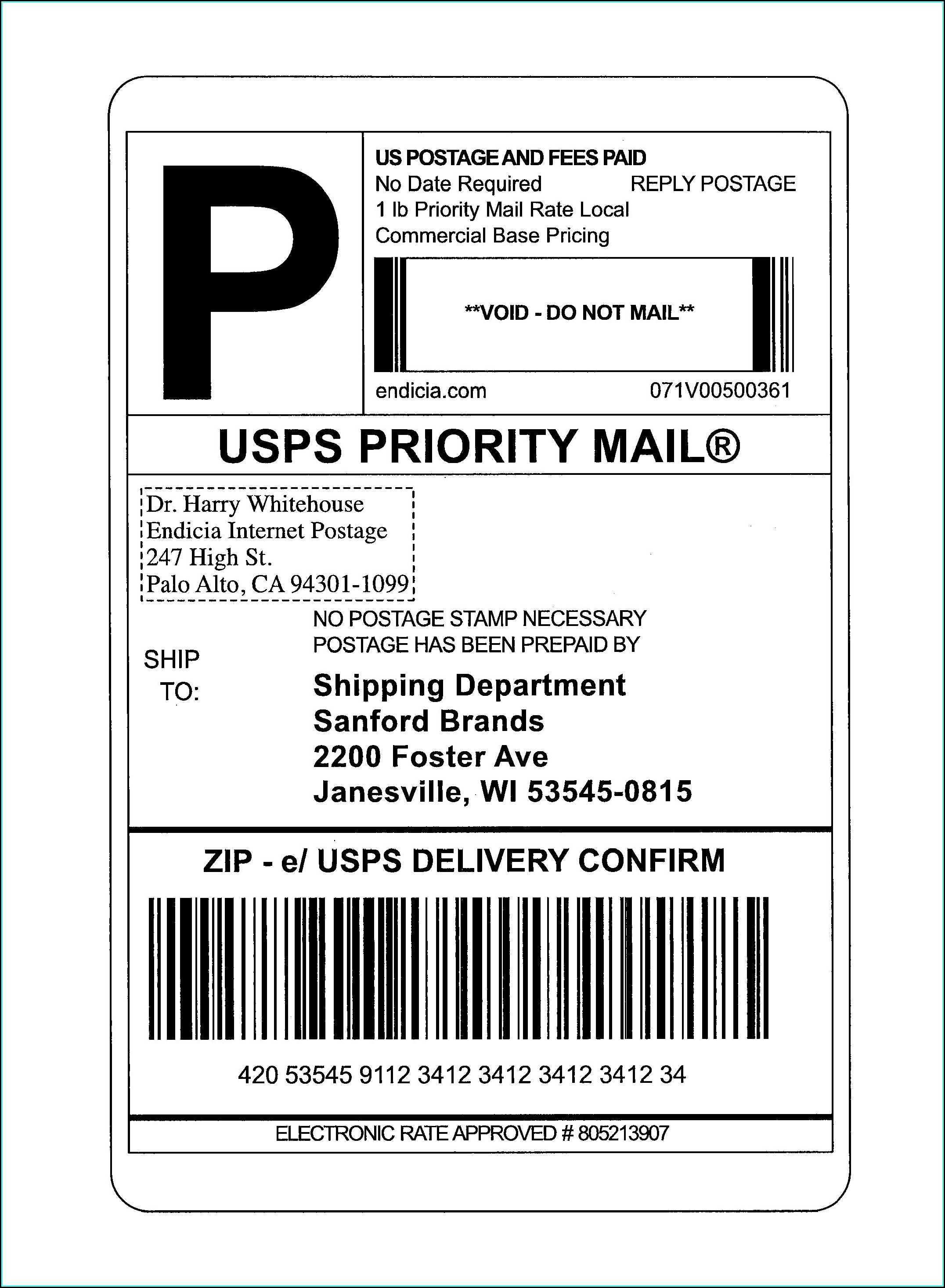 Free Shipping Address Label Template