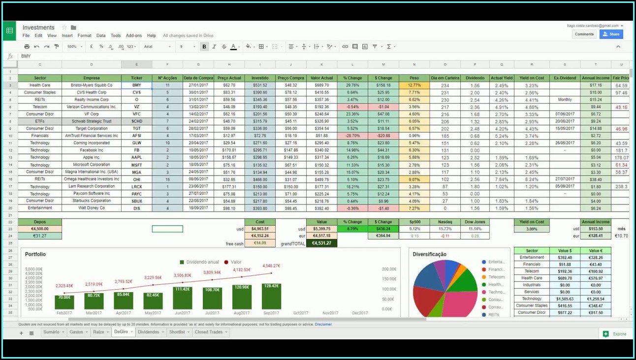 Free Stock Portfolio Excel Template