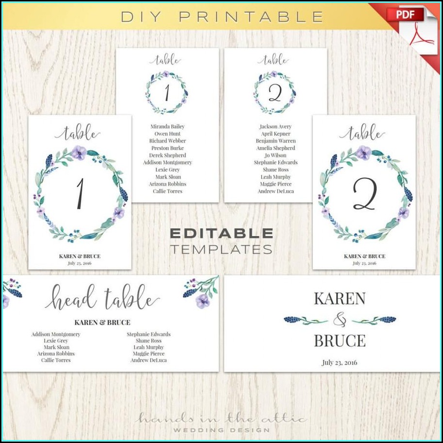 Free Table Number Templates 1 30