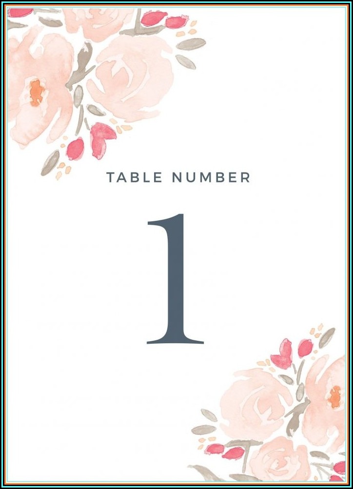 Free Table Number Templates 1 50