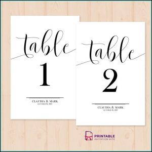 Free Table Numbers Template