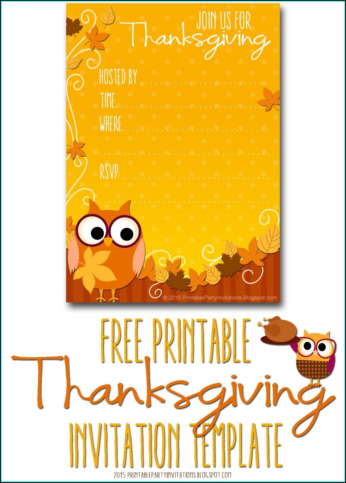 Free Thanksgiving Party Invitation Template