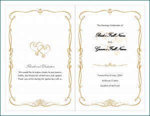 Free Wedding Program Fan Templates Microsoft Word