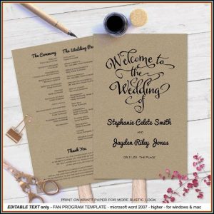 Free Wedding Program Fan Templates Word