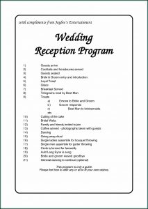 Free Wedding Reception Itinerary Template