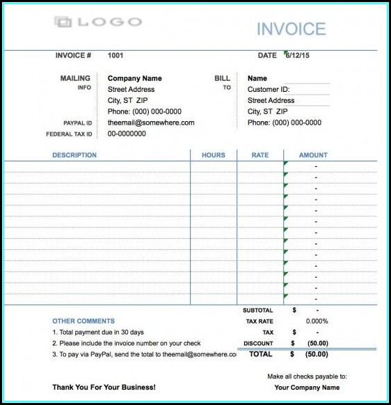 Freelance Hourly Invoice Template