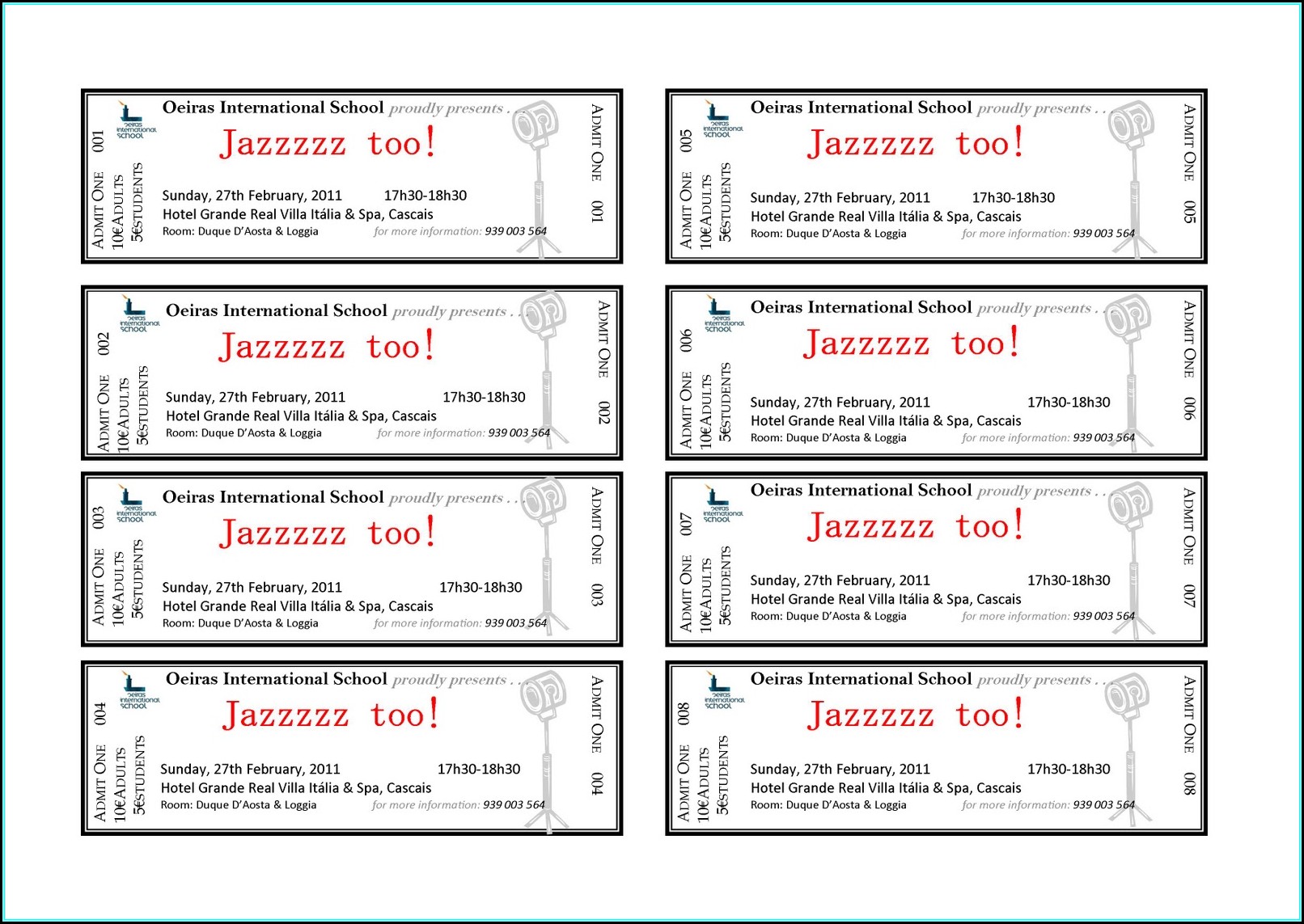 Fundraiser Ticket Template Word