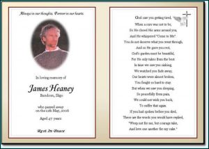 Funeral Prayer Card Template Free