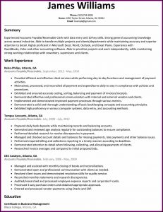 Accounts Payable And Receivable Resume Format