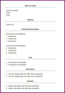 Basic Resume Format Free Download