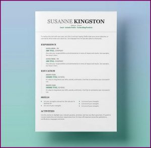 Best Word Templates For Resumes
