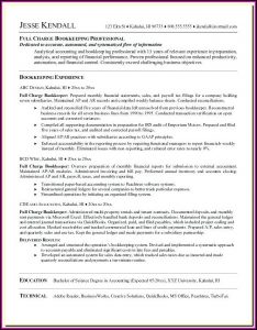 Bookkeeper Cv Template South Africa