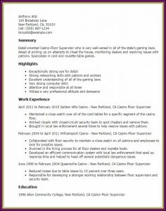 Casino Dealer Resume Templates