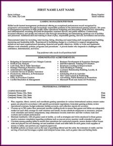 Casino Resume Template