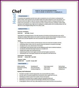 Chef Cv Template Word Free Download
