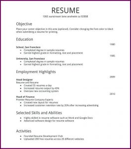 Create And Print A Free Resume