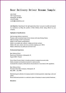 Driver Job Resume Format Pdf
