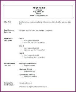 Easy Job Resume Examples