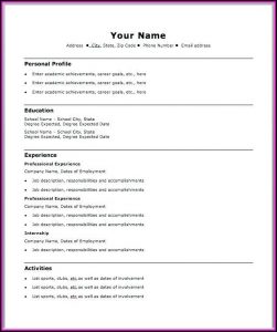 Easy Resume Template Word