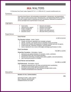 Event Planner Cv Template