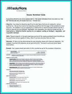 Example Resume Of Construction Worker