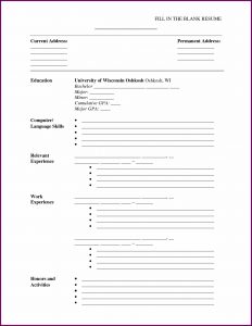 Fill In Blank Resume Pdf