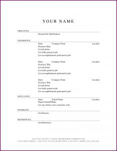 Free Blank Resume Templates Printable