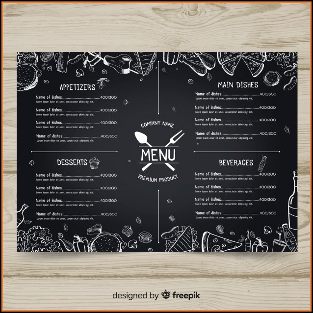 Restaurant Menu Template With Chalkboard Style