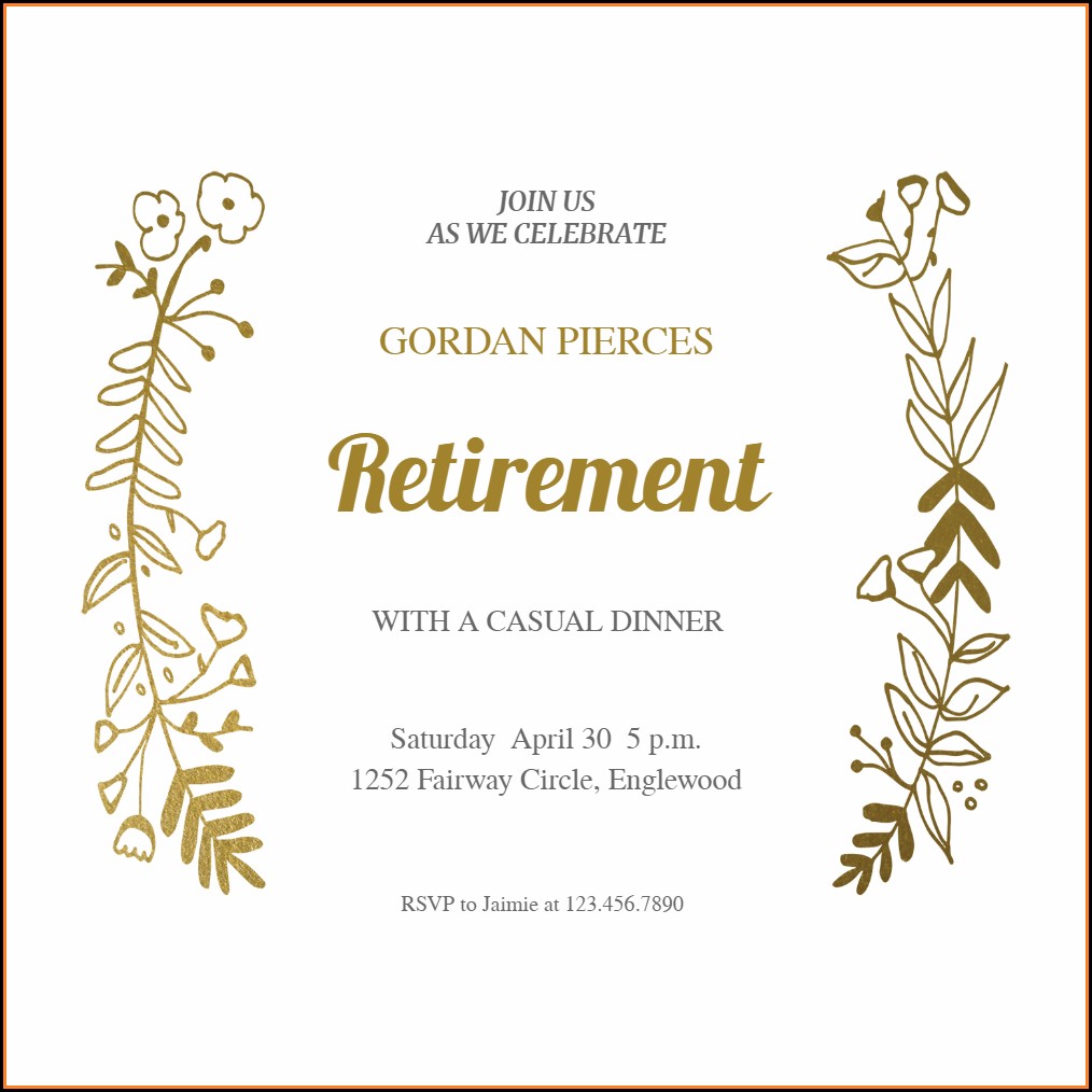 Retirement Farewell Party Invitation Template Free