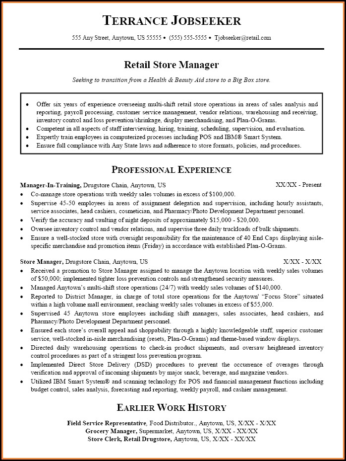 Sales Manager Resumes Templates